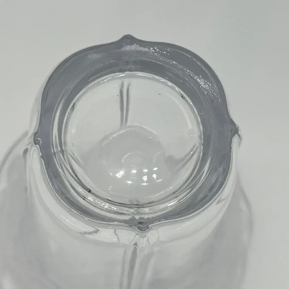 Mikasa Studio Nova Winter Rose Vase Clear Glass Embossed Scalloped Rim 7.5